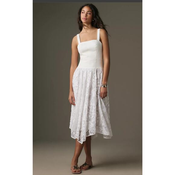 Anthropologie Dresses & Skirts - Pilcro Lace White Midi Dress - New Size 14